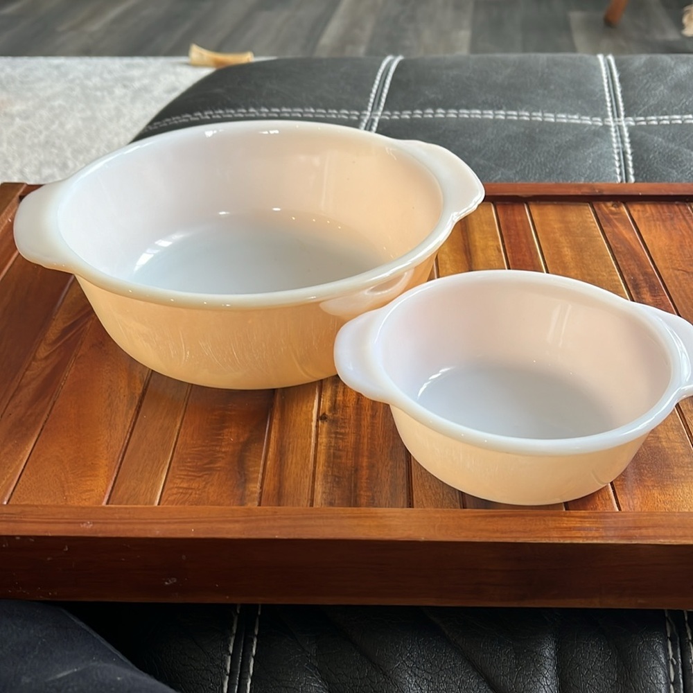 Fire King Peach Lustre 1 PT and 3 QT​